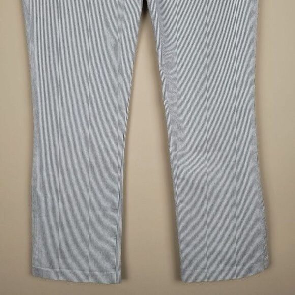 Free People Florence Crop Flare Pants Railroad Stripe White Size XS - Picture 8 of 12